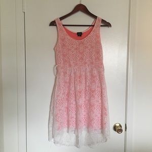White & pink lace dress